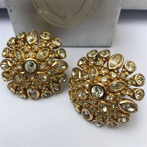 christian dior clip on earrings vintage|dior earrings second hand.